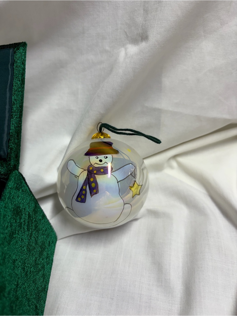 La Bien Pier One Imports Inside Hand Painted Glass Ornament Snowman
